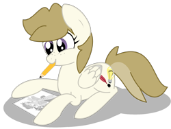 Size: 1600x1200 | Tagged: safe, artist:amgiwolf, imported from derpibooru, oc, oc only, pegasus, pony, eyelashes, mouth hold, pegasus oc, pencil, simple background, solo, transparent background, wings