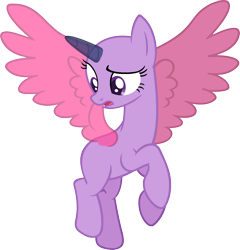 Size: 1574x1639 | Tagged: safe, artist:pegasski, imported from derpibooru, oc, oc only, alicorn, pony, best gift ever, alicorn oc, bald, base, eyelashes, horn, looking back, looking down, rearing, simple background, solo, spread wings, transparent background, wings, worried