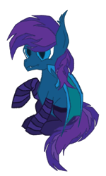 Size: 406x677 | Tagged: safe, artist:cosmiceclipsed, derpibooru exclusive, imported from derpibooru, oc, oc only, oc:stardust, oc:stardust(cosmiceclipse), bat pony, pony, derpibooru community collaboration, 2021 community collab, bat pony oc, bat wings, clothes, ear fluff, fangs, male, membranous wings, simple background, slit eyes, slit pupils, socks, solo, stallion, striped socks, transparent background, wings