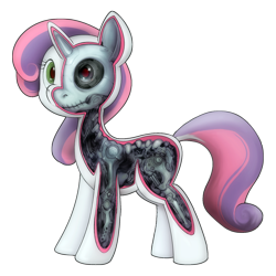 Size: 1400x1400 | Tagged: safe, artist:darkdoomer, imported from derpibooru, ponerpics exclusive, sweetie belle, pony, robot, robot pony, artificial intelligence, circuit board, cute, cybernetic eyes, cybernetic organism, cybernetic pony, diasweetes, dissectibles, freeny's hidden dissectibles, gears, interior, lens, machinery, optical sight, piston, simple background, sweetie bot, transparent background, wires