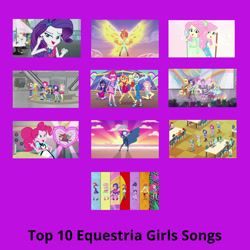 Size: 1080x1080 | Tagged: safe, edit, edited screencap, imported from derpibooru, screencap, applejack, flash sentry, fluttershy, pinkie pie, rainbow dash, rarity, sci-twi, sunset shimmer, twilight sparkle, coinky-dink world, eqg summertime shorts, equestria girls, equestria girls series, friendship through the ages, good vibes, i'm on a yacht, life is a runway, my past is not today, shake your tail, so much more to me, the other side, spoiler:eqg series (season 2), helping twilight win the crown, top 10