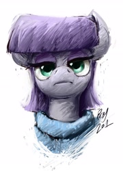 Size: 1920x2663 | Tagged: safe, artist:th3ipodm0n, imported from derpibooru, maud pie, earth pony, pony, bust, lidded eyes, looking at you, solo