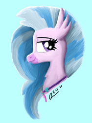 Size: 1536x2048 | Tagged: safe, artist:raphaeldavid, imported from derpibooru, silverstream, hippogriff, bust, lidded eyes, looking at you, portrait, smiling, solo