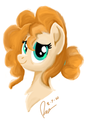 Size: 3763x5430 | Tagged: safe, artist:raphaeldavid, imported from derpibooru, pear butter, earth pony, pony, bust, cute, pearabetes, smiling, solo
