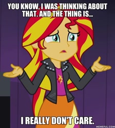 Size: 600x669 | Tagged: safe, edit, edited screencap, imported from derpibooru, screencap, sunset shimmer, equestria girls, rainbow rocks, caption, image macro, solo, text
