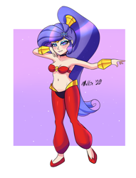 Size: 1300x1700 | Tagged: safe, artist:melliedraws, imported from derpibooru, rarity, genie, human, belly dancer, clothes, cosplay, costume, crossover, female, humanized, shantae, solo