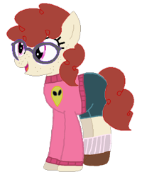 Size: 818x1024 | Tagged: safe, artist:mario101, artist:smbros, imported from derpibooru, pony, clothes, glasses, penelope, ponified, solo, sweater, the loud house