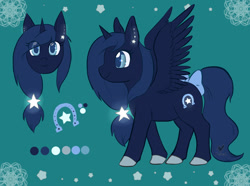 Size: 1280x952 | Tagged: safe, artist:foxhatart, imported from derpibooru, oc, oc:night star, alicorn, pony, female, mare, reference sheet, solo