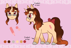 Size: 1280x867 | Tagged: safe, artist:foxhatart, imported from derpibooru, oc, oc:autumn scribble, pony, unicorn, female, glasses, mare, reference sheet, solo