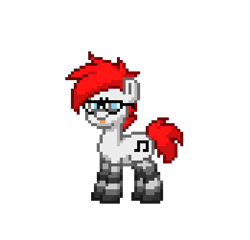 Size: 782x752 | Tagged: safe, artist:apexsoundwave, imported from derpibooru, oc, oc only, pony, pony town, :p, clothes, male, mischievous, pixel art, simple background, socks, solo, stallion, tongue out, transparent background