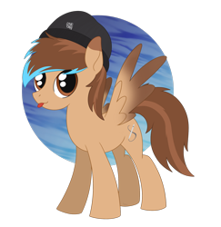 Size: 1758x1809 | Tagged: safe, artist:dyonys, imported from derpibooru, oc, pegasus, :p, beanie, commission, hat, simple background, spread wings, tongue out, transparent background, wings