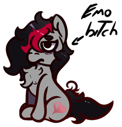 Size: 842x875 | Tagged: safe, artist:lazerblues, imported from derpibooru, oc, oc:miss eri, earth pony, pony, chest fluff, simple background, solo, transparent background, vulgar