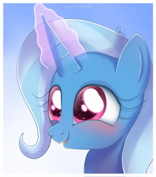 Size: 1024x1158 | Tagged: safe, artist:nnaly, imported from derpibooru, trixie, unicorn, blushing, cute, diatrixes, female, magic, solo, sparkly eyes