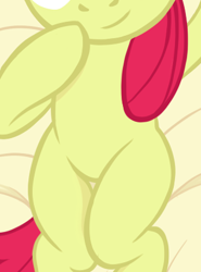 Size: 316x427 | Tagged: safe, artist:lockerobster, edit, imported from derpibooru, apple bloom, earth pony, pony, belly, cropped, female, pictures of bellies, smiling, solo