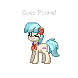 Size: 832x833 | Tagged: safe, artist:apexsoundwave, imported from derpibooru, coco pommel, earth pony, pony, pony town, female, mare, one eye closed, pixel art, simple background, solo, transparent background, wink