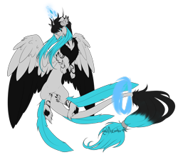 Size: 3380x2928 | Tagged: safe, artist:minelvi, imported from derpibooru, oc, oc only, oc:feather breeze, draconequus, draconequus oc, signature, simple background, solo, transparent background