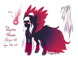 Size: 3945x2928 | Tagged: safe, artist:minelvi, imported from derpibooru, oc, oc only, pegasus, bust, colored wings, duo, eyelashes, female, fire, hoof shoes, mare, multicolored wings, pegasus oc, reference sheet, signature, simple background, story included, transparent background, wings