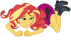 Size: 2058x1164 | Tagged: safe, artist:gmaplay, imported from derpibooru, sunset shimmer, equestria girls, equestria girls series, forgotten friendship, on ground, solo