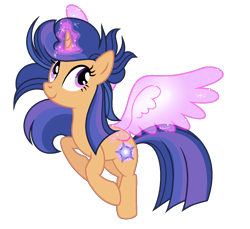 Size: 1300x1189 | Tagged: safe, artist:galaxyswirlsyt, imported from derpibooru, oc, oc:galaxy swirls, pony, unicorn, artificial wings, augmented, female, magic, magic wings, mare, offspring, parent:flash sentry, parent:twilight sparkle, parents:flashlight, simple background, solo, transparent background, wings
