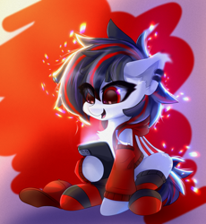 Size: 1722x1870 | Tagged: safe, artist:jfrxd, imported from derpibooru, oc, oc only, oc:jfrxd, bat pony, pony, cellphone, clothes, hoodie, phone, piercing, red eyes, smartphone, socks, solo