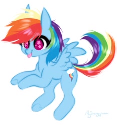 Size: 912x978 | Tagged: safe, artist:hydrargyrum, imported from derpibooru, rainbow dash, pegasus, pony, :p, simple background, solo, starry eyes, tongue out, white background, wingding eyes