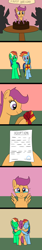 Size: 800x4800 | Tagged: safe, artist:platinumdrop, imported from derpibooru, rainbow dash, scootaloo, oc, pegasus, pony, cake, comic, crying, eyes closed, female, filly, food, hug, pegasus oc, request, scootadoption, tears of joy, wings