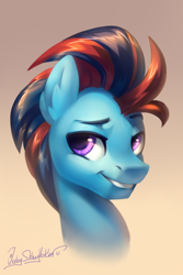Size: 2000x3000 | Tagged: safe, artist:jedayskayvoker, imported from derpibooru, oc, oc:andrew swiftwing, pegasus, bust, eyebrows, gradient background, icon, looking at you, male, portrait, solo