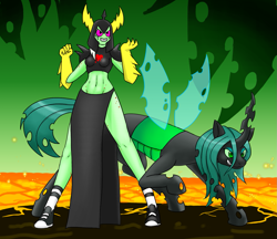 Size: 1389x1200 | Tagged: safe, artist:livinlovindude, imported from derpibooru, queen chrysalis, human, crossover, lord dominator, wander over yonder