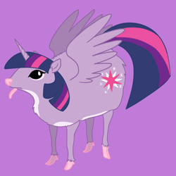 Size: 1024x1024 | Tagged: safe, artist:cwossie, imported from derpibooru, twilight sparkle, alicorn, :p, mouse deer, ponified animal photo, solo, spread wings, tongue out, twilight sparkle (alicorn), what has magic done, what has nature done, what has science done, wings