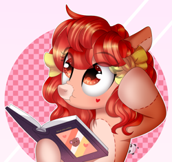 Size: 2655x2500 | Tagged: safe, artist:2pandita, imported from derpibooru, oc, earth pony, pony, book, female, mare, scrunchy face, solo