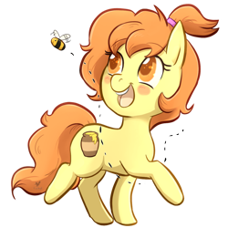 Size: 1024x1024 | Tagged: safe, artist:foxhatart, imported from derpibooru, oc, oc:honey glow, bee, earth pony, insect, pony, chibi, female, mare, simple background, transparent background