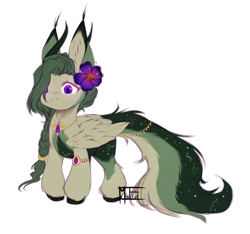 Size: 2504x2348 | Tagged: safe, artist:minelvi, imported from derpibooru, oc, oc only, pegasus, pony, base used, big ears, braid, ear fluff, female, flower, flower in hair, hair over one eye, jewelry, mare, necklace, pegasus oc, signature, simple background, solo, transparent background, unshorn fetlocks, wings