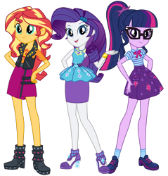 Size: 1102x1154 | Tagged: safe, imported from derpibooru, rarity, sci-twi, sunset shimmer, twilight sparkle, human, equestria girls, equestria girls series, spoiler:eqg series (season 2), geode of empathy, geode of shielding, geode of telekinesis, looking at you, magical geodes, simple background, transparent background, trio, vector