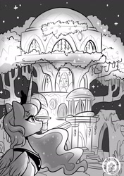 Size: 1535x2185 | Tagged: safe, artist:colorfulcolor233, imported from derpibooru, princess luna, alicorn, pony, fanfic art, monochrome