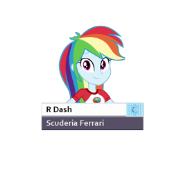 Size: 508x512 | Tagged: safe, imported from derpibooru, equestria girls, ferrari, formula 1, scuderia ferrari, smiling, solo, starting grid