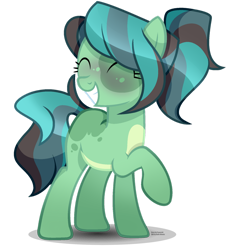 Size: 1280x1417 | Tagged: safe, artist:bebraveforme, imported from derpibooru, oc, earth pony, pony, eyes closed, female, mare, simple background, smiling, solo, transparent background