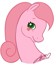 Size: 1176x1394 | Tagged: safe, artist:muhammad yunus, imported from derpibooru, earth pony, pony, aelita schaeffer, code lyoko, female, g2, green eyes, looking at you, mare, medibang paint, pink body, pink hair, ponified, simple background, smiling, solo, transparent background, watermark