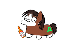 Size: 1200x800 | Tagged: safe, artist:horsesplease, imported from derpibooru, trouble shoes, clydesdale, horse, alcohol, beer, bottle, budweiser, drunk, drunken shoes, meme, solo, squatpony