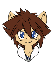 Size: 1536x2048 | Tagged: safe, artist:larrykitty, imported from derpibooru, pony, crossover, kingdom hearts of harmony, looking at you, male, ponified, simple background, sora, stallion, video game