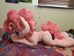 Size: 4032x3024 | Tagged: safe, artist:lanacraft, imported from derpibooru, pinkie pie, earth pony, bed, bubble berry, irl, male, photo, plushie, rule 63