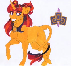 Size: 3303x3050 | Tagged: safe, artist:frozensoulpony, imported from derpibooru, oc, oc:phoenix fireworks, pony, unicorn, female, high res, magical lesbian spawn, mare, offspring, parent:sunset shimmer, parent:twilight sparkle, parents:sunsetsparkle, solo, traditional art