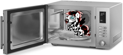 Size: 1152x523 | Tagged: safe, artist:sajimex, imported from derpibooru, oc, oc:darkmond, pegasus, pony, clothes, context in description, inside joke, male, microwave, pajamas, shitposting, solo, stallion, wat