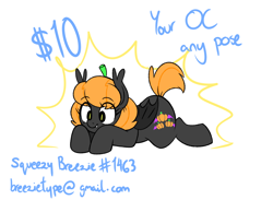 Size: 950x694 | Tagged: safe, artist:breezietype, imported from derpibooru, oc, oc only, oc:pumpkin batch, bat pony, advertisement, commission info