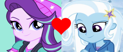 Size: 924x397 | Tagged: safe, edit, edited screencap, imported from derpibooru, screencap, starlight glimmer, trixie, equestria girls, female, lesbian, shipping, shipping domino, startrix