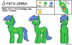 Size: 3840x2400 | Tagged: safe, artist:skydreams, imported from derpibooru, changeling, earth pony, 3/4 view, commission, disguise, disguised changeling, front view, male, reference, reference sheet, resistor, side view, simple background, solo, stallion, white background