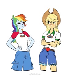 Size: 1024x1123 | Tagged: safe, artist:roffydc, imported from derpibooru, applejack, rainbow dash, equestria girls, appledash, female, lesbian, shipping