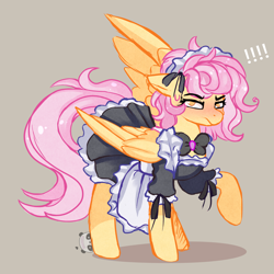 Size: 2000x2000 | Tagged: safe, artist:2pandita, imported from derpibooru, oc, oc:tender mist, pegasus, pony, clothes, female, maid, mare, solo