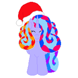 Size: 750x750 | Tagged: safe, artist:mathematiciennejusticiere, imported from derpibooru, oc, oc:harmony heart, alicorn, christmas, hat, holiday, pixel art, santa hat, solo