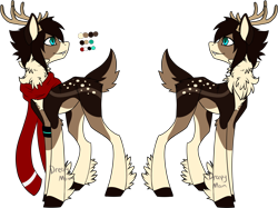 Size: 2736x2050 | Tagged: safe, artist:the-dreepy-mom, imported from derpibooru, oc, deer, reindeer, clothes, male, scarf, simple background, solo, transparent background