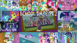 Size: 1974x1112 | Tagged: safe, edit, edited screencap, editor:quoterific, imported from derpibooru, screencap, applejack, berry blend, berry bliss, fluttershy, gallus, grampa gruff, huckleberry, november rain, ocellus, peppermint goldylinks, pinkie pie, prince rutherford, princess celestia, princess ember, rainbow dash, rarity, sandbar, seaspray, silverstream, smolder, spike, starlight glimmer, thorax, twilight sparkle, yona, alicorn, changedling, changeling, dragon, earth pony, griffon, hippogriff, pegasus, pony, pukwudgie, unicorn, yak, school daze, angry, book, crying, dragoness, eyes closed, female, friendship student, king thorax, mane eight, mane seven, mane six, one eye closed, open mouth, pointing, scared, student six, twilight sparkle (alicorn)